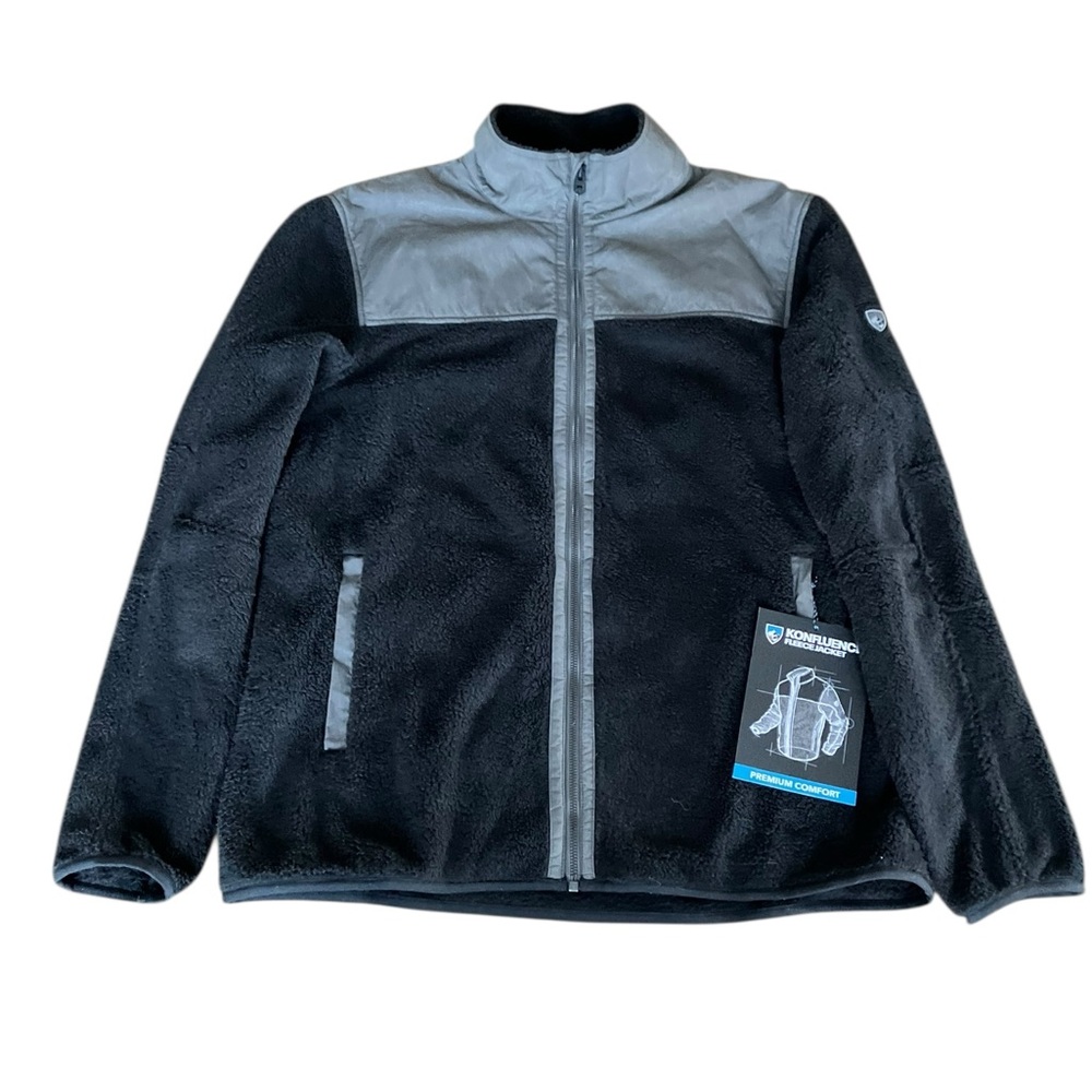 Kuhl Konfluence Fleece Jacket Lightweight Warmth Full Zip Raven Carbon XL NWT!